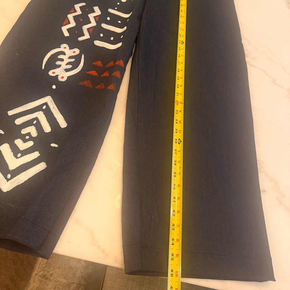Hand Painted Midnight Blue Denim Jeans - Picture 4 of 4